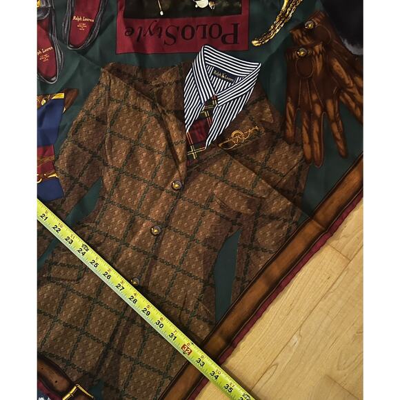 Ralph Lauren Purple Label Collection Equestrian Loafers 34” Silk Scarf RARE - Picture 3 of 4